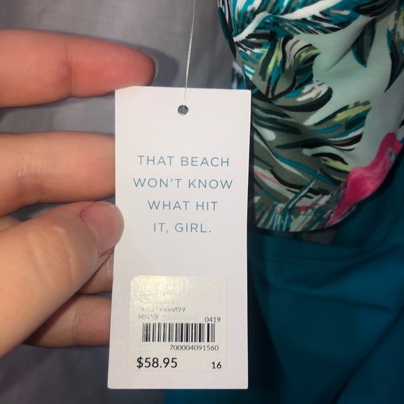 NWT, Fun tropical swim top!! - Picture 4 of 5
